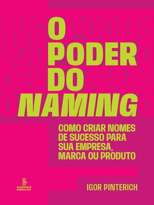cover image of O poder do naming